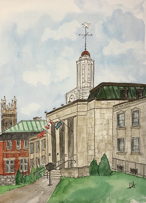 Karin McLean - A WALK ON GEOGRE ST. Original Artwork (6" X 8")