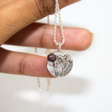 floral necklace with ruby