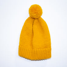 knitted hat - double brim with pom pom - multiple colours