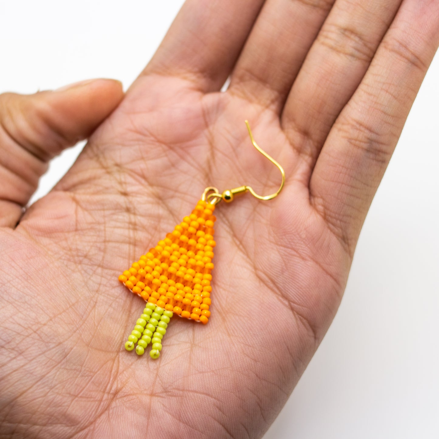 Wild Rabbit Beads - Carrot Fringe Beadwork Earrings