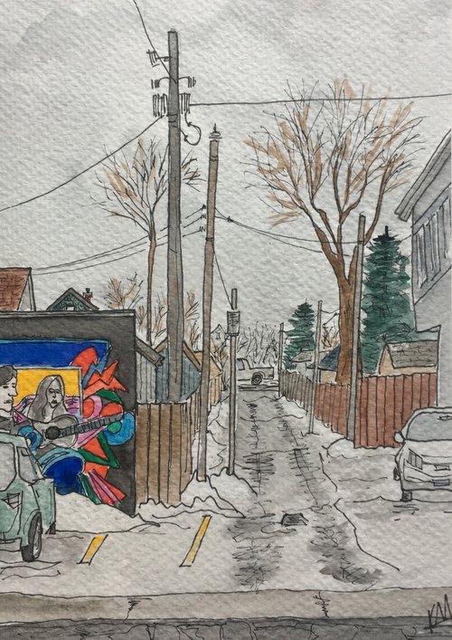 Karin McLean - POLES & LINES Original Artwork (5" X 7")