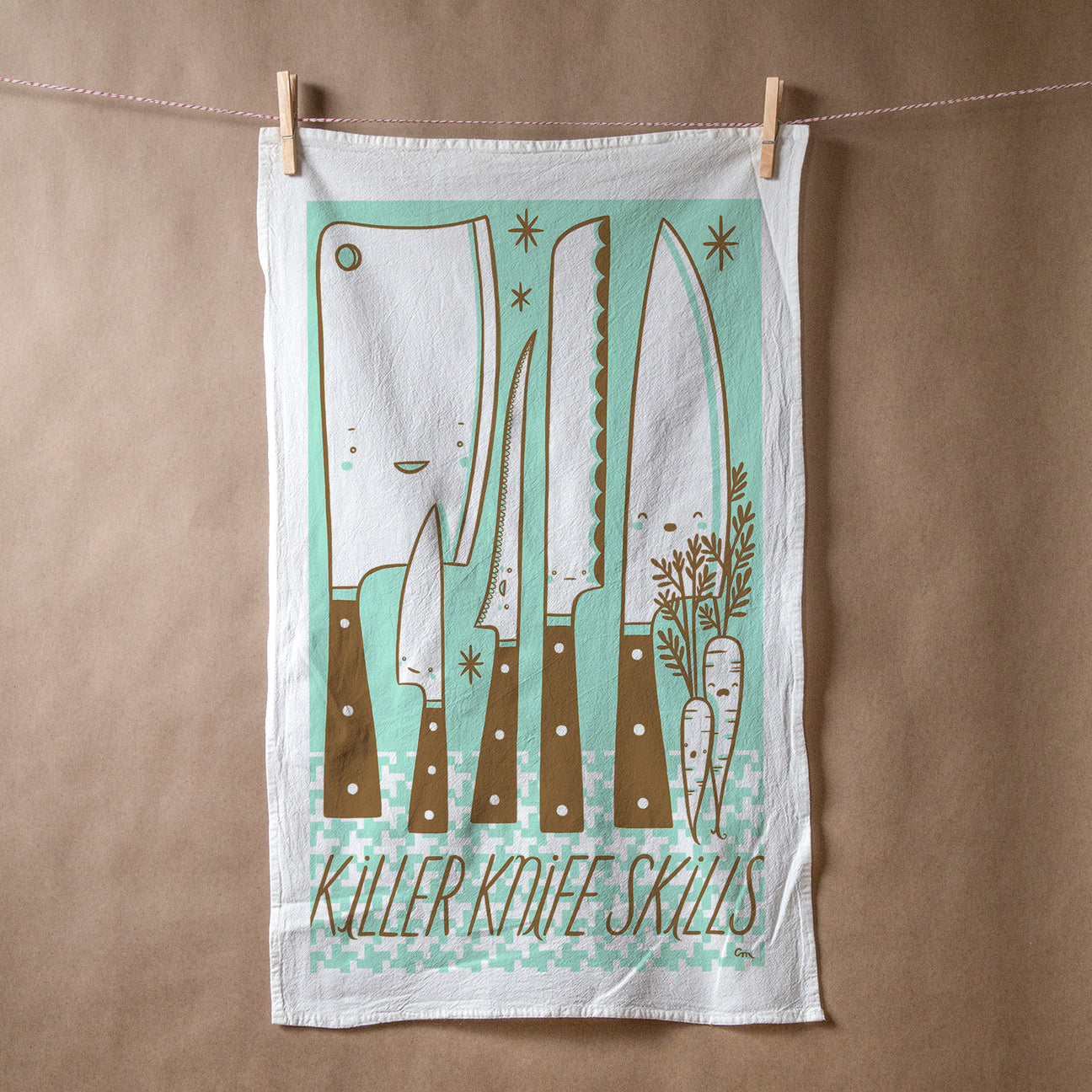 Claire Manning - KILLER KNIFE SKILLS Flour Sack Tea Towel
