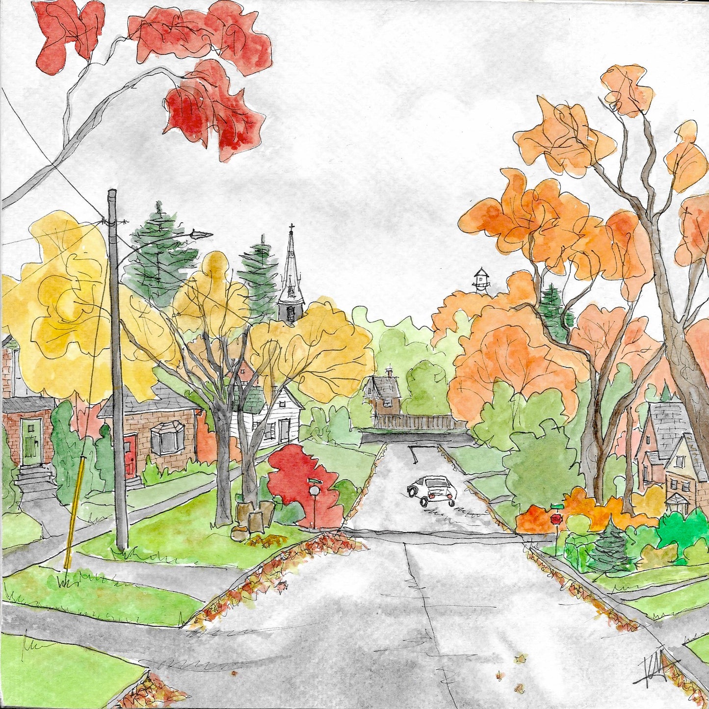 Karin McLean - THE VIEW FROM OLD WEST END (8" X 8")