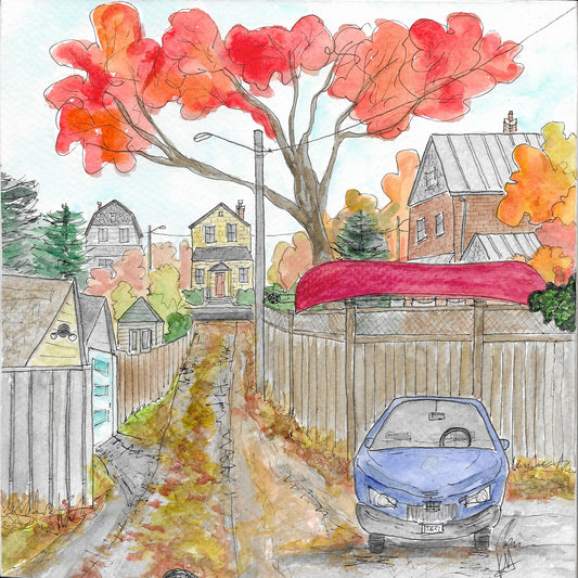 Karin McLean - THE AVENUES IN AUTUMN (8" X 8")