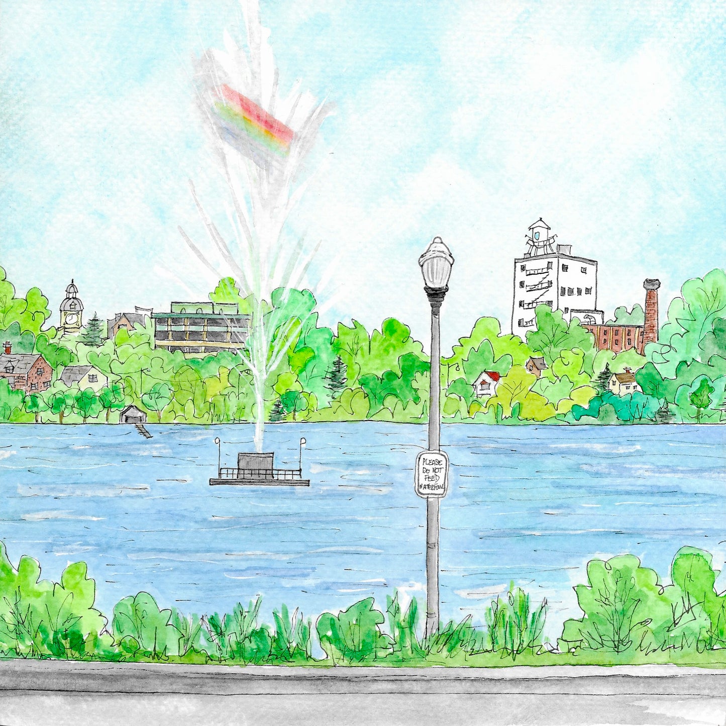 Karin McLean - PRISM AT CENTENNIAL FOUNTAIN (8" X 8")