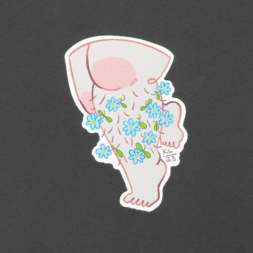 Katelynne Cagliostro - HAIRY LEGS Sticker (Blue Flowers)