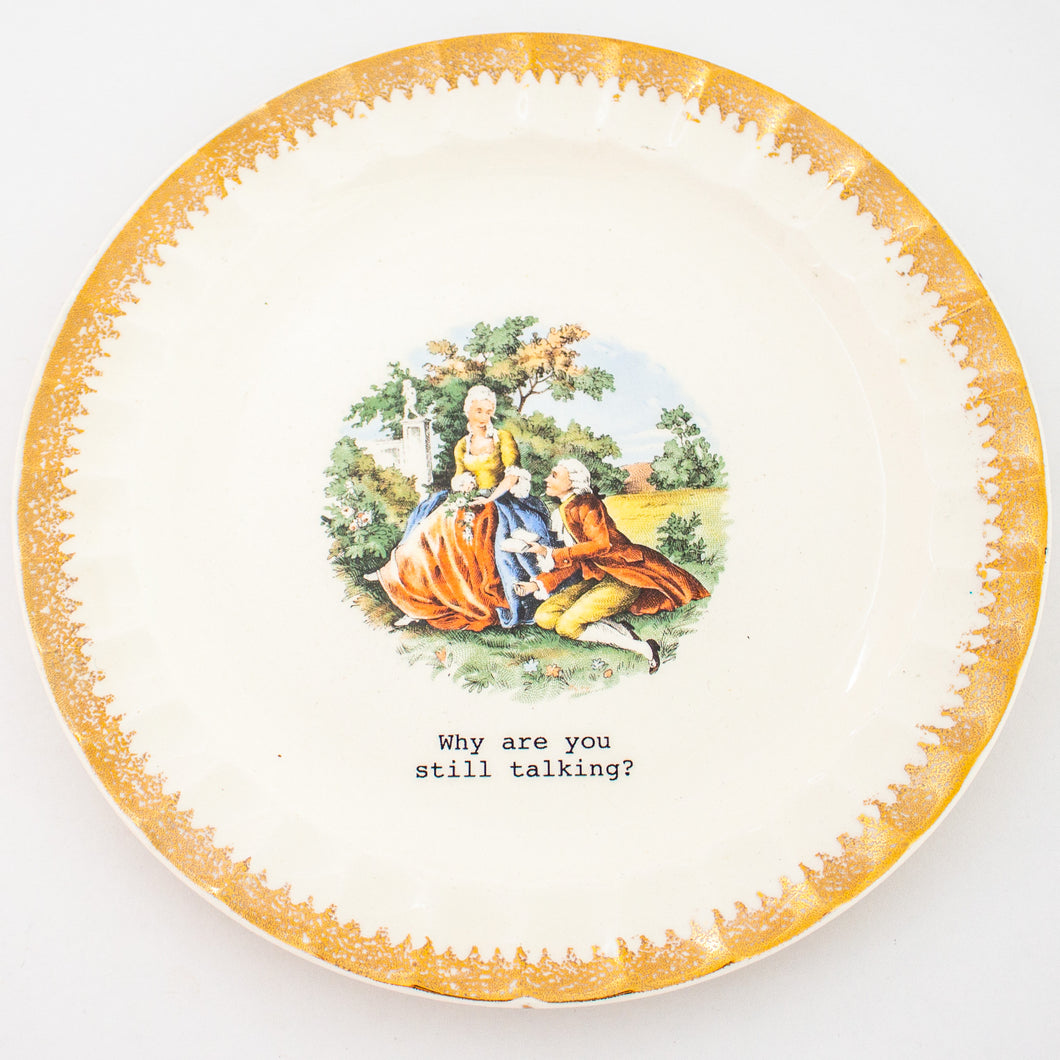 why are you still talking? - decorative plate
