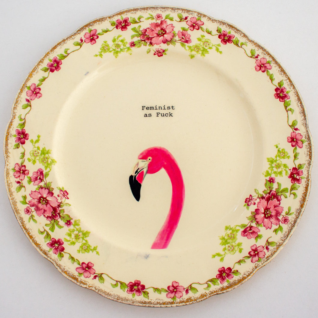 feminist as fuck - decorative plate