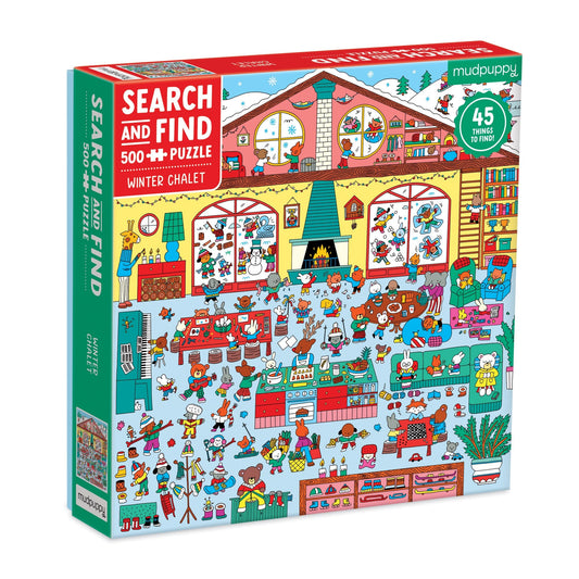 mudpuppy - WINTER CHALET Search + Find Puzzle (500-Pieces)