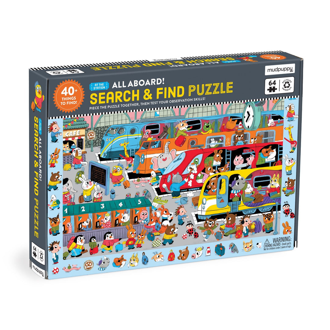 mudpuppy - ALL ABOARD! Search & Find Puzzle (64-Pieces)
