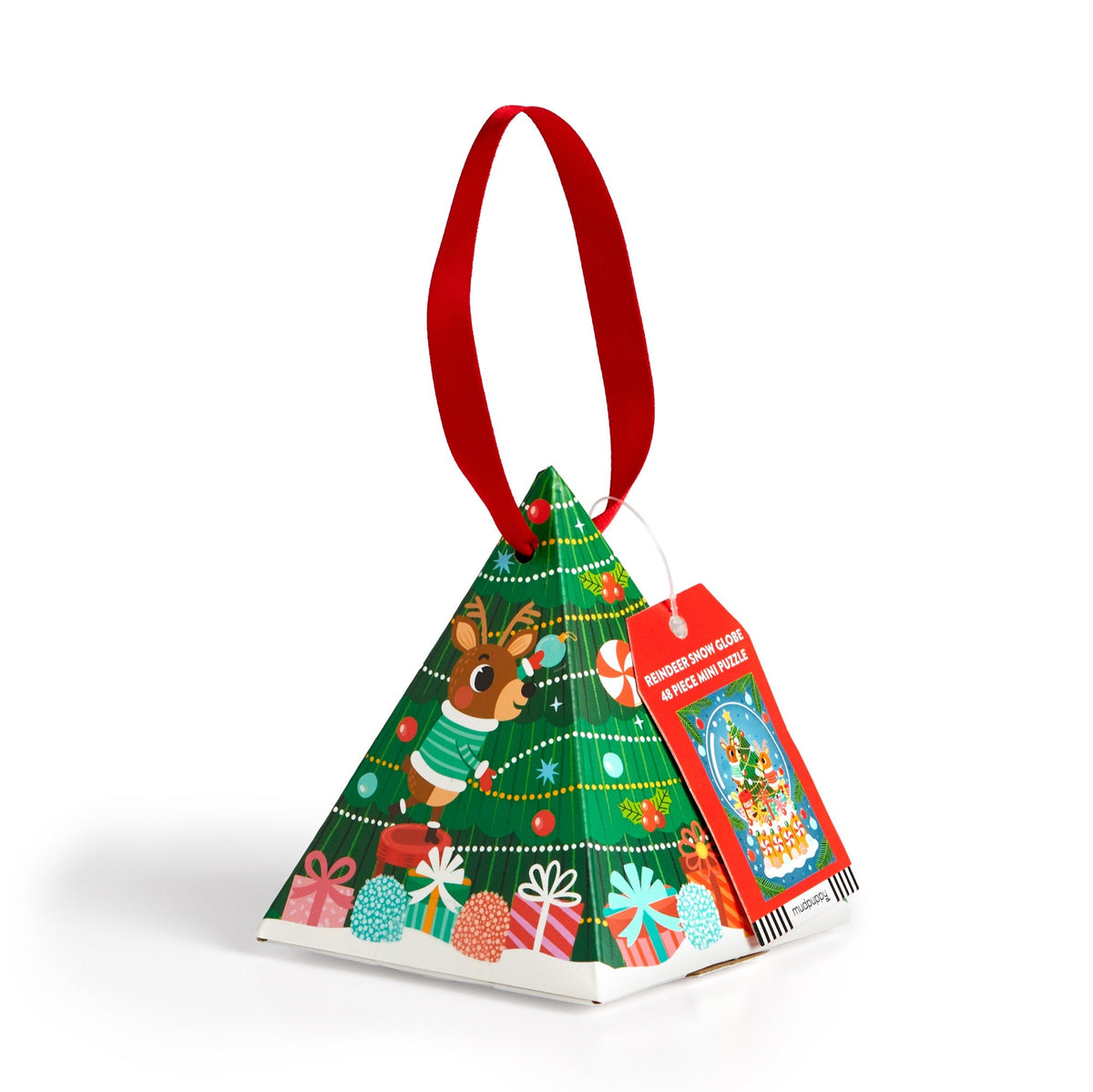 mudpuppy - REINDEER SNOW GLOBE Puzzle Ornament (48pc)