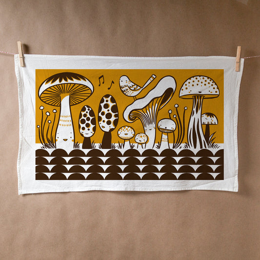 Claire Manning - MUSHROOM Flour Sack Tea Towel