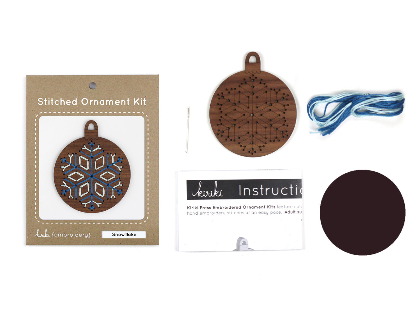 Kiriki Press - SNOWFLAKE Stitched Ornament Kit