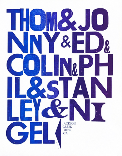 Jackson Creek Press - THOM & JONNY Letterpress Print