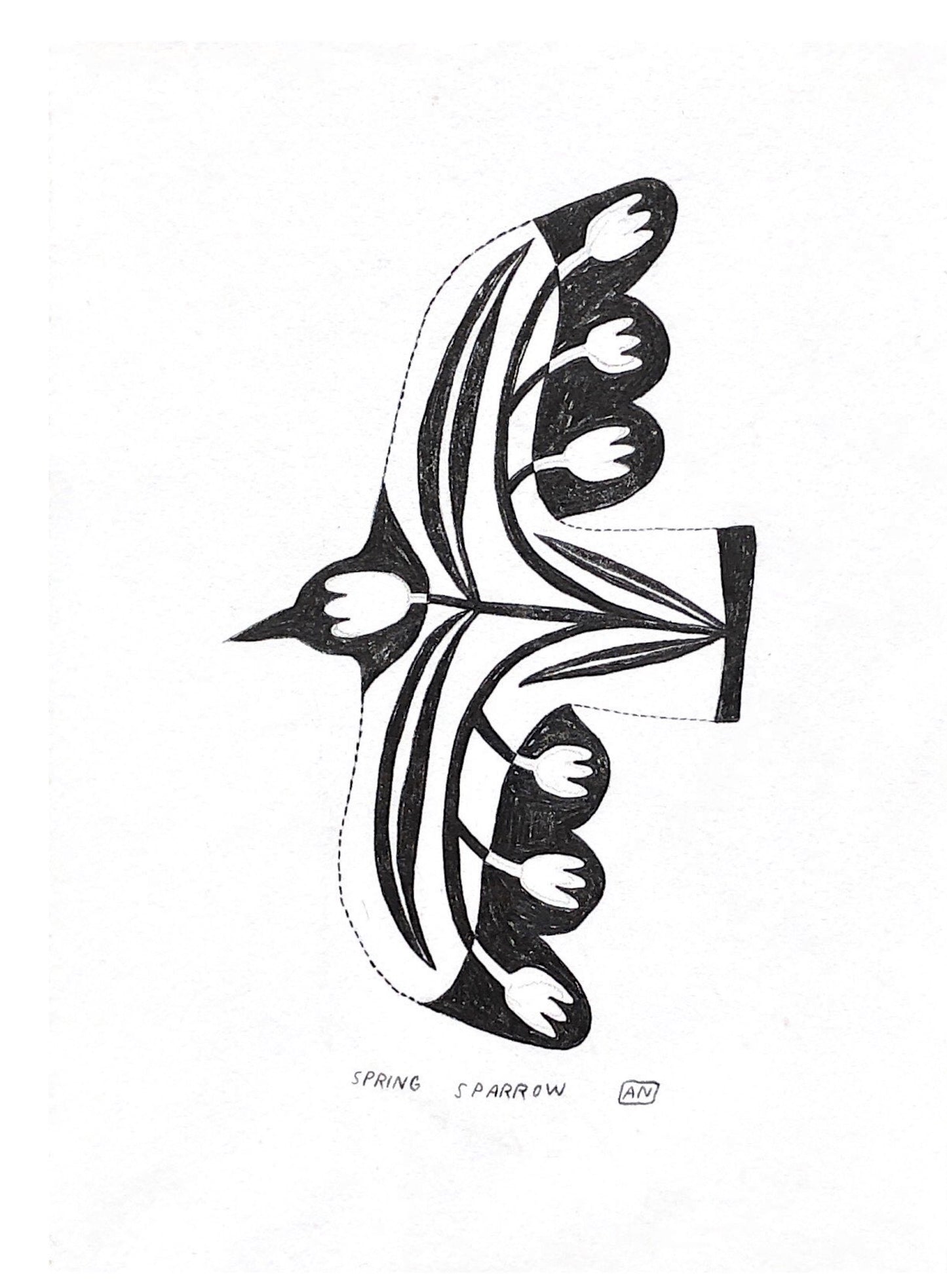 POORTHING - SPRING SPARROW Original Drawing
