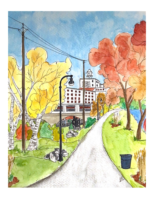 Karin McLean - AUTUMN PROMENADE Original Artwork (8" X 10")