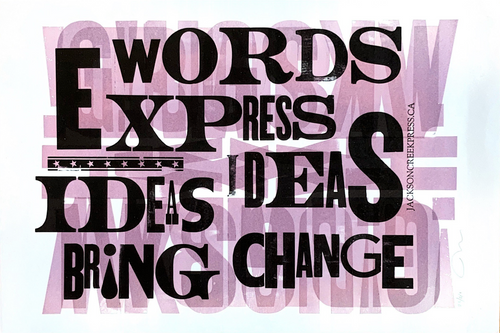 Jackson Creek Press - WORDS EXPRESS IDEAS Letterpress Print