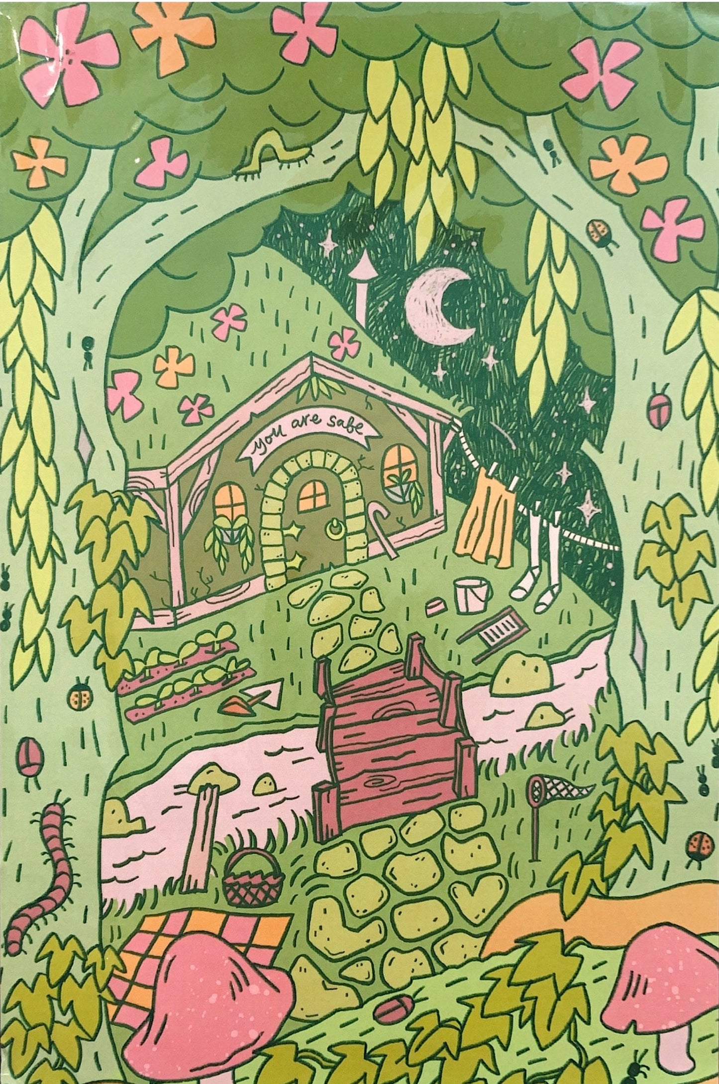 Rains Droplets - YOU ARE SAFE Art Print