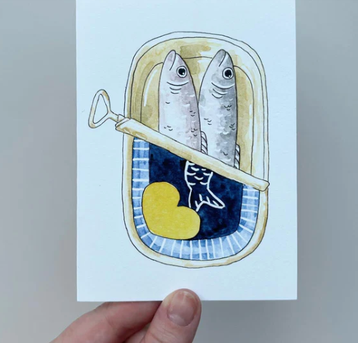 two sardines in a can -card