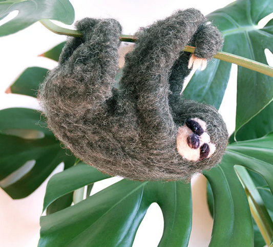Lunenburg Makery - HANGING SLOTH Needle Felting Kit