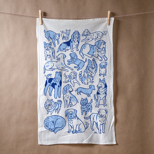 Claire Manning - TOTAL DOGS Flour Sack Tea Towel