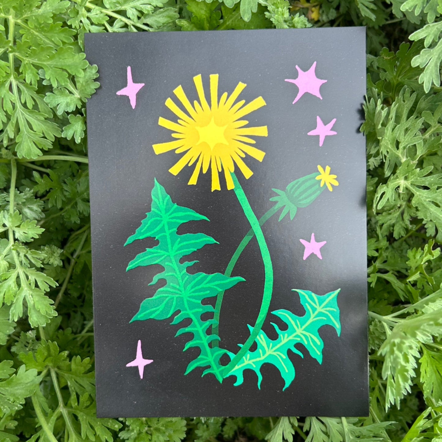 Rains Droplets - DANDELION Mini Art Print