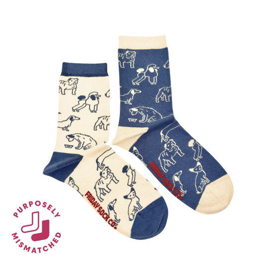 Friday Sock Co. - Women's Dogs This Did Good Mismatched Crew Socks