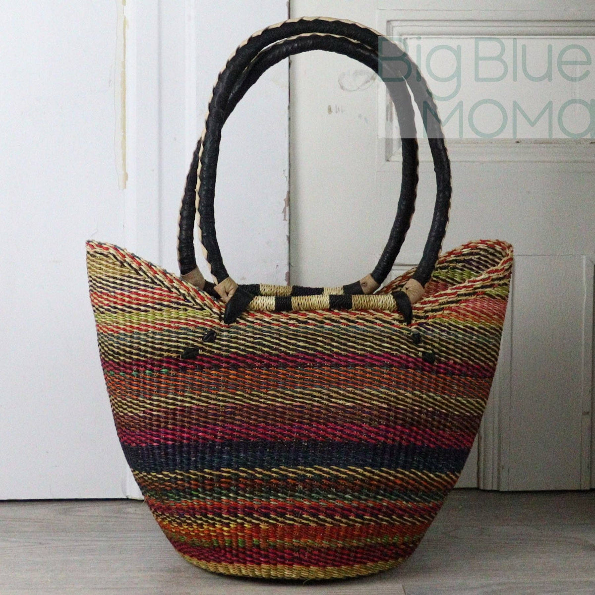 Big Blue Moma - Bolga Basket SHOULDER SHOPPER (Variety of Colours)