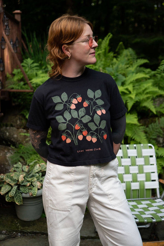 Stay Home Club - FRUITS 1858 Boxy Tee (Black)