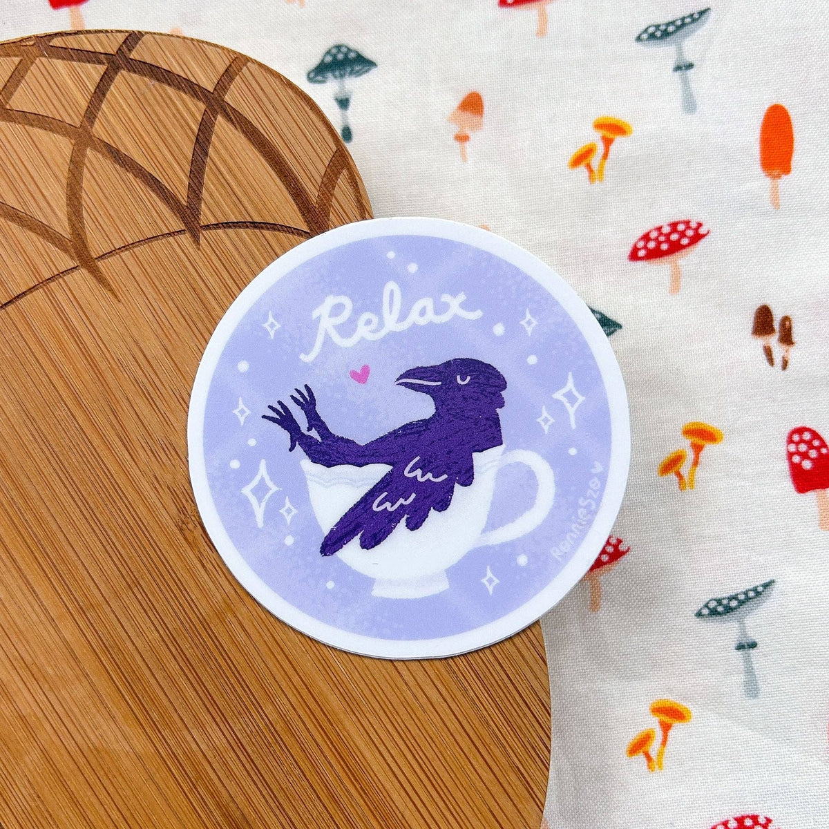 RonnieSzo Art - RELAX CROW Sticker