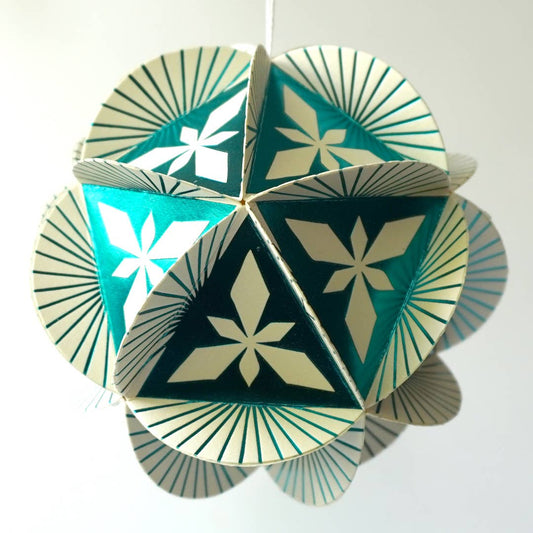 Kiss the Paper - Ornament Kit (Teal/Cream) Prism 20 Sided