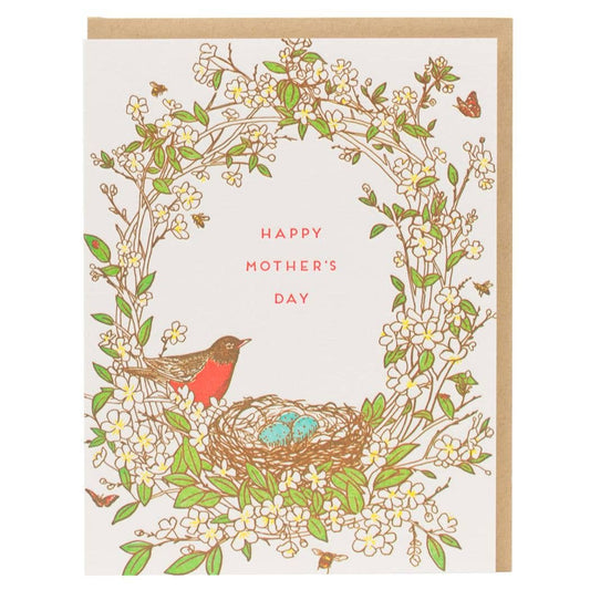 Porchlight Press - Mother's Day Robin Bird Nest Card