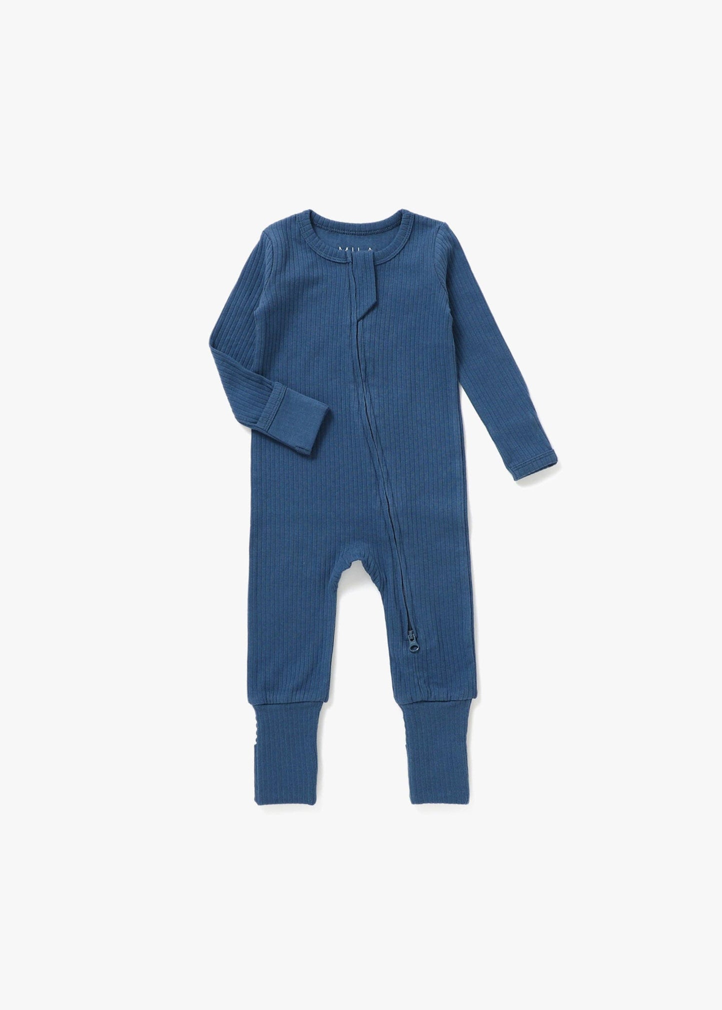 Mila & Co. - Ribbed Zipper Romper | Navy