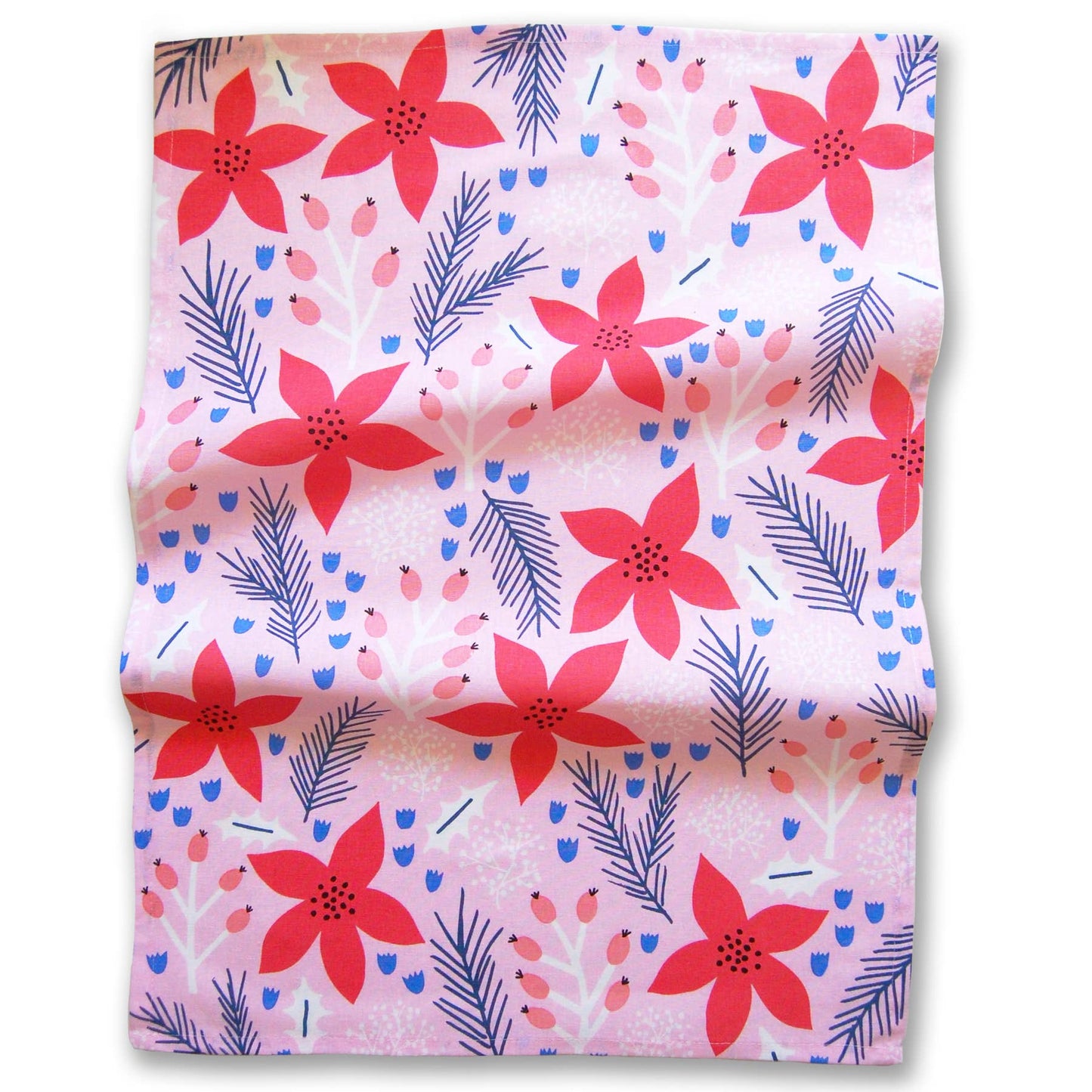 Badger & Burke - Poinsettia Holiday Tea Towel