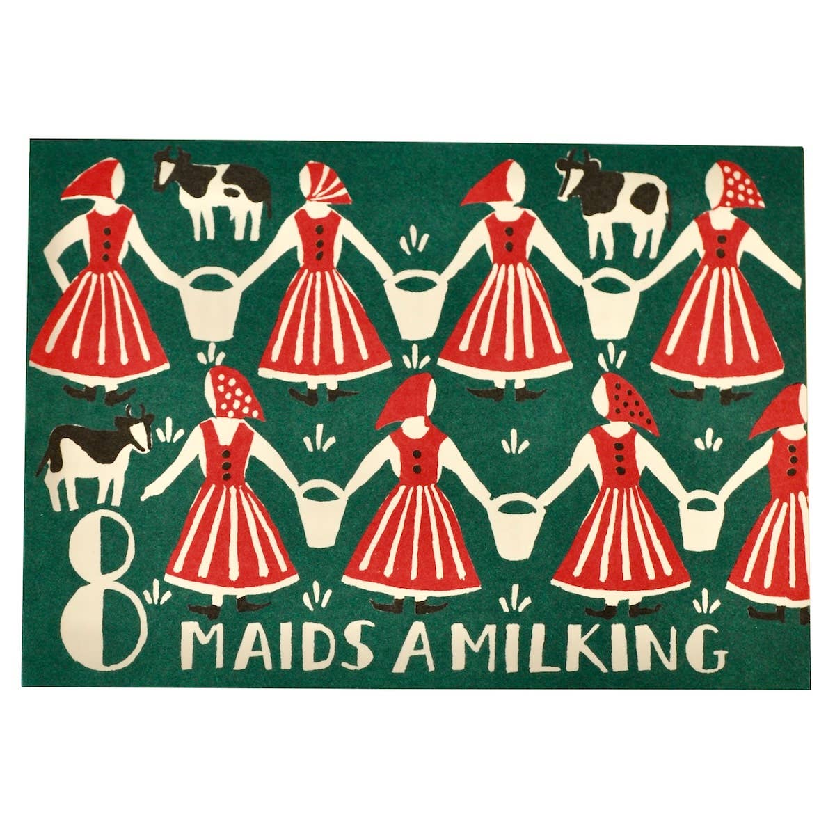 Cambridge Imprint - Card Eight Maids A-Milking