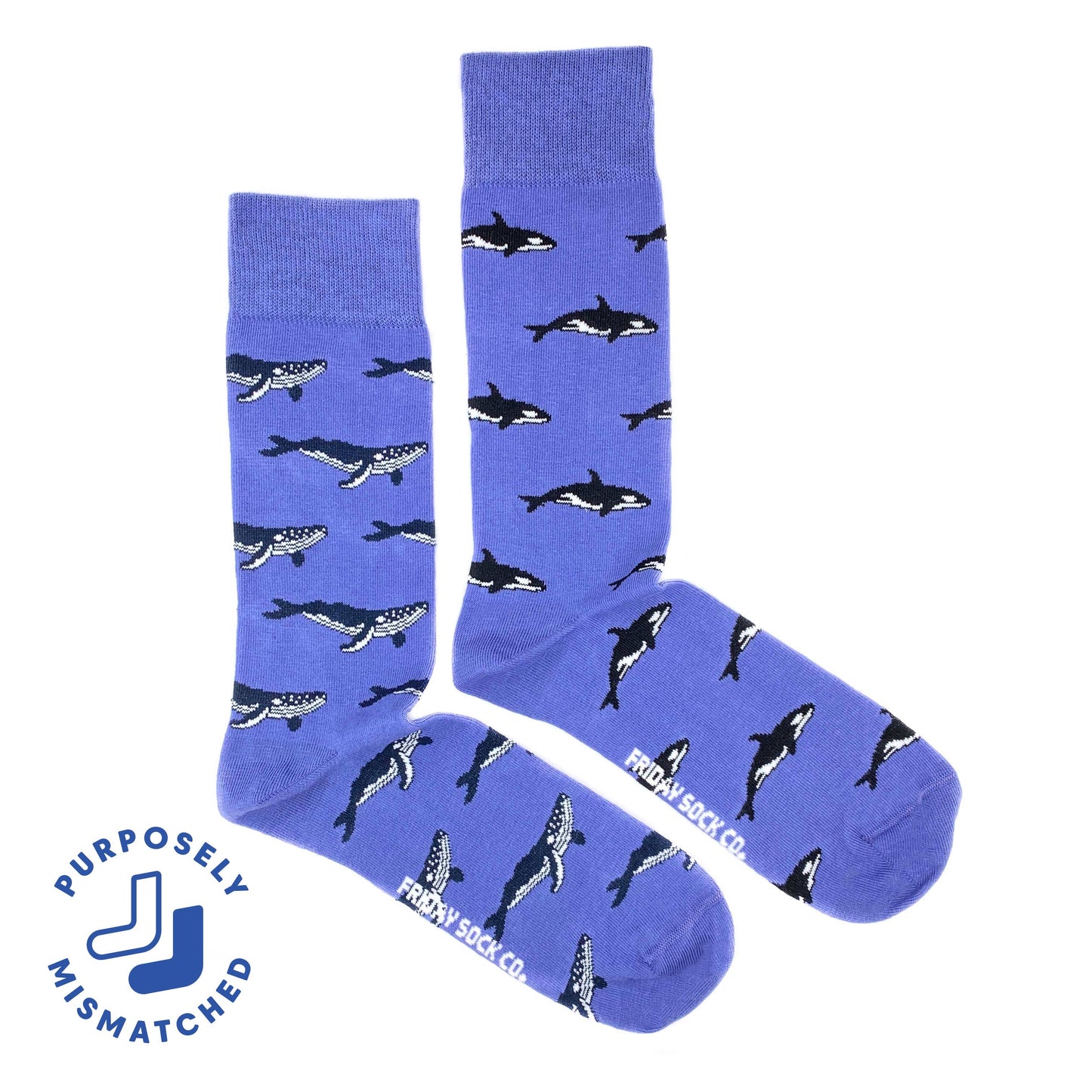 Friday Sock Co. - Men’s Humpback Whale & Orca Mid-Calf Socks