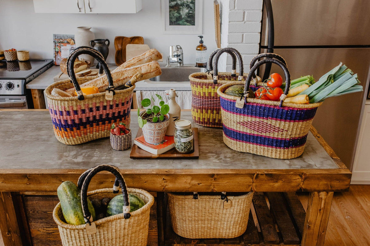 Big Blue Moma - Bolga Basket MEDIUM OVAL (Variety of Colours)