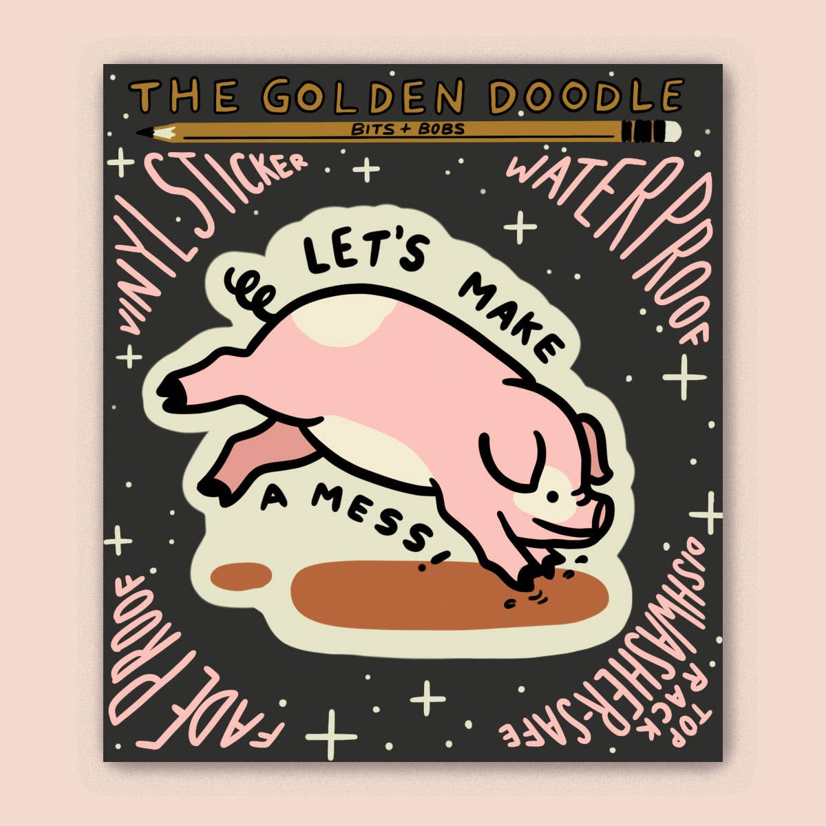 Mess Sticker The Golden Doodle - Let's Make a Mess Sticker – Watson & Lou