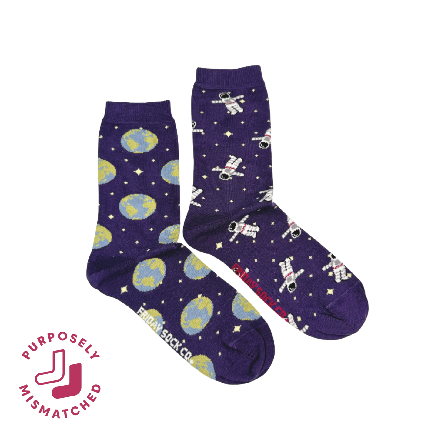 Friday Sock Co. - Women's Astronaut & Earth Crew Socks