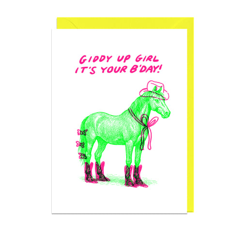 Jolly Awesome - GIDDY UP GIRL Card