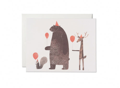 Red Cap Cards - PARTY ANIMALS Birthday Card