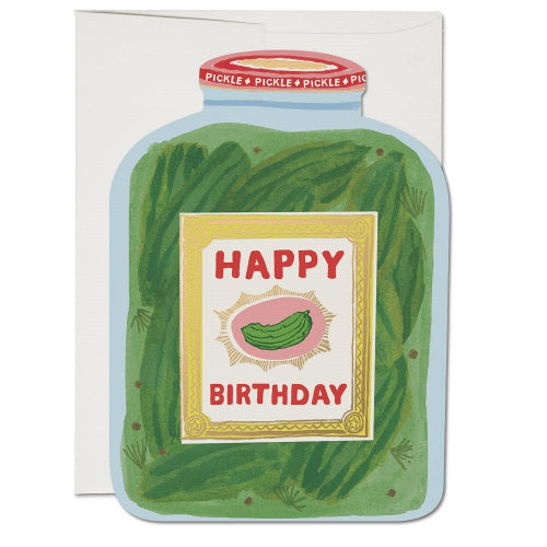 Red Cap Cards - PICKLE BIRTHDAY Die Cut Foil Card