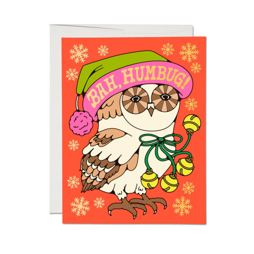 Red Cap Cards - BAH HUMBUG Foil Holiday Card