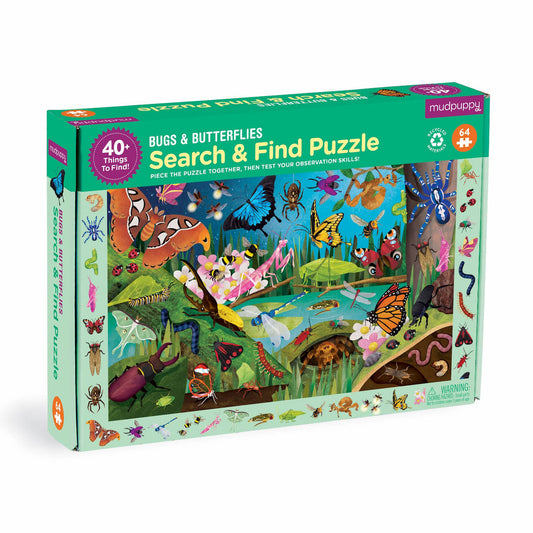 mudpuppy - BUGS + BUTTERFLIES Search & Find Puzzle (64-Pieces)