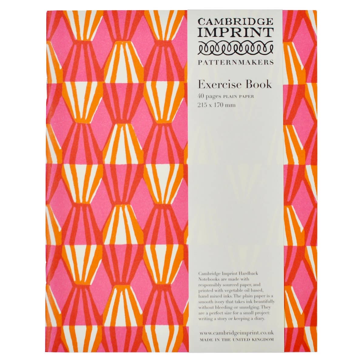 Cambridge Imprint - Exercise Book Threadwork Bright Pink and Orange