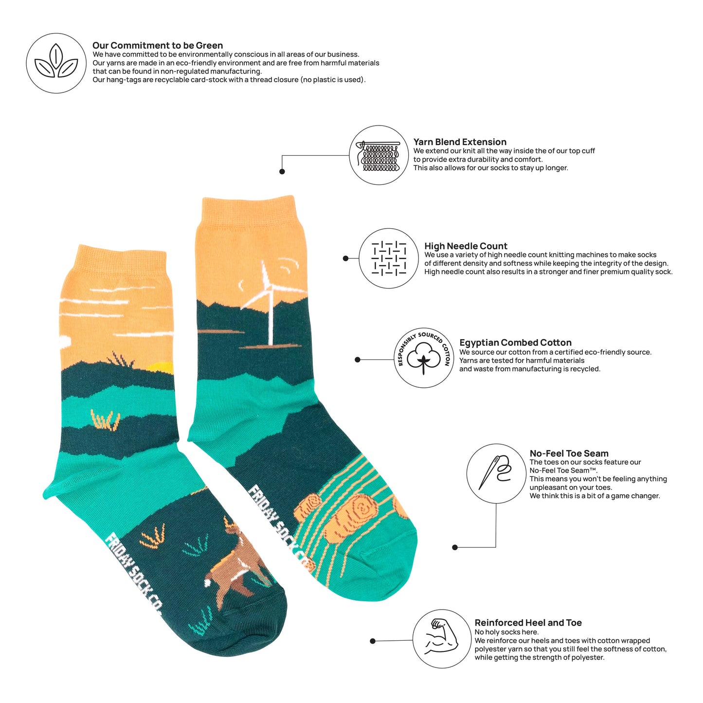 Friday Sock Co. - Women's Foothills Canadian Landscape Socks