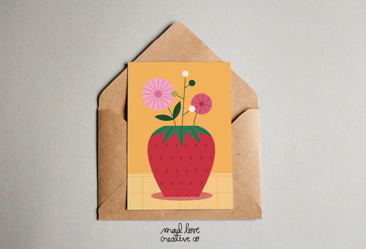 Mad Love Creative Co. - GEO STRAWBERRY Card