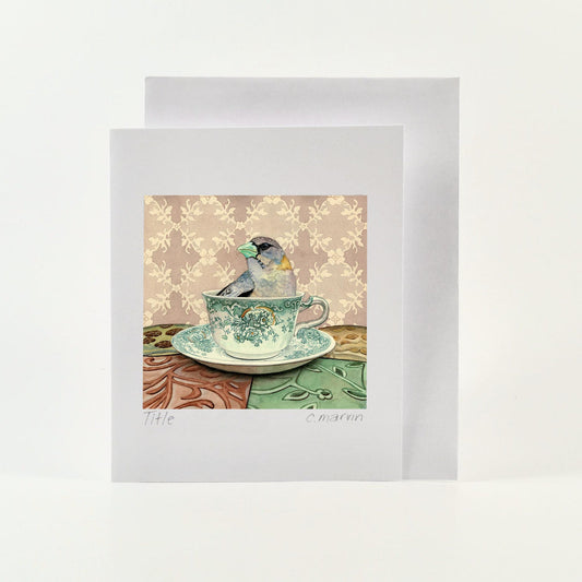 Cori Lee Marvin - GROSBEAK IN A CUP Art Card