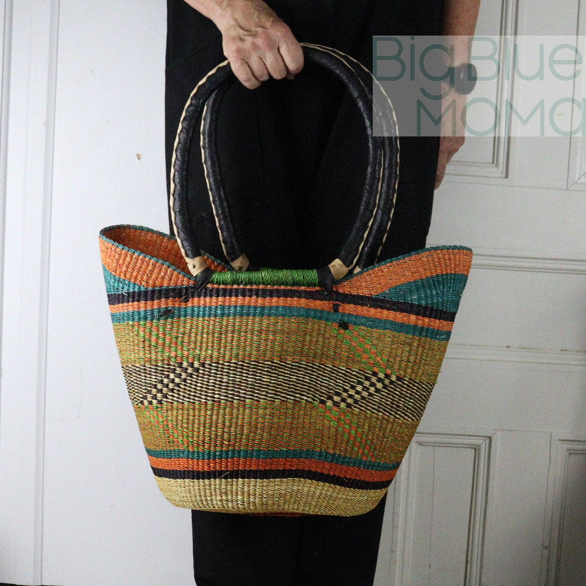 Big Blue Moma - Bolga Basket SHOULDER SHOPPER (Variety of Colours)