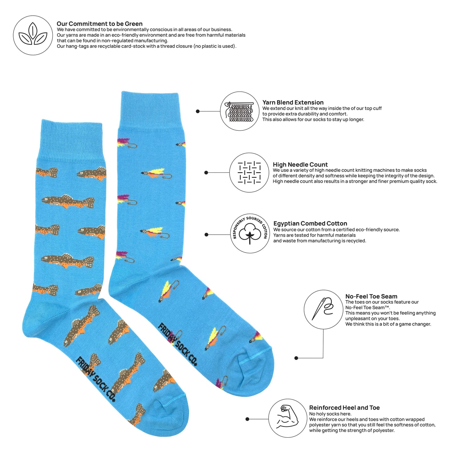 Friday Sock Co. - Men’s Trout & Fly Socks